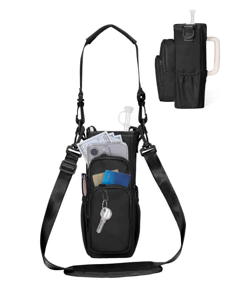 Water Bottle Carrier Bag with Phone Pocket For 30oz Tumbler